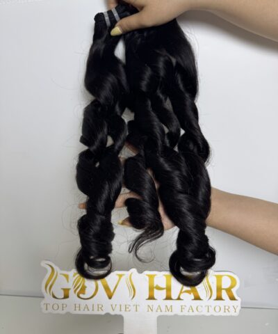 Bouncy Curly Machine Weft Hair Extensions 30 Inch #1B