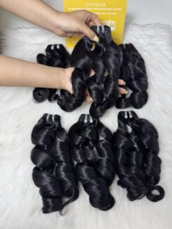Bouncy Curly Machine Weft Hair Extensions 30 Inch #1B Natural Black Color