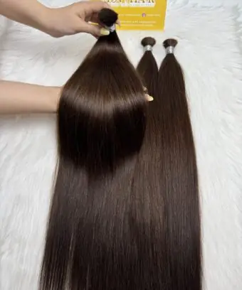 Bulk Human Hair for Braiding 20 Inch #5 Light Brown Color