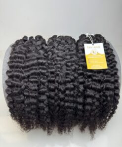 Burmese Curly Machine Weft Hair Extensions 24 Inch #1B Natural
