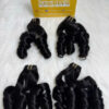 Weft Hair Extensions Bouncy Curly Black Natural #1B Color Raw Vietnamese Hair