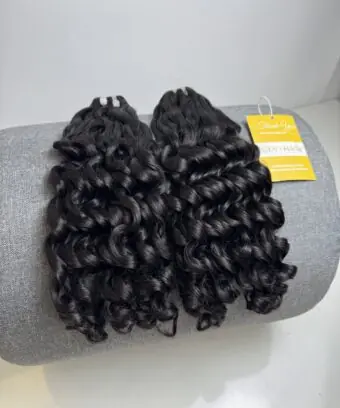 Fumi Curly Machine Weft Hair Extensions 24 Inch #1B Natural