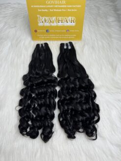 Fumi Curly Machine Weft Hair Extensions 24 Inch #1B Natural Color 6 Fumi Curly Machine Weft Hair Extensions #1B Natural
