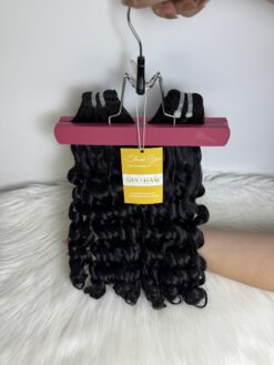 Fumi Curly Machine Weft Hair Extensions 24 Inch #1B Natural Color 7 Fumi Curly Machine Weft Hair Extensions 24 Inch #1B Natural
