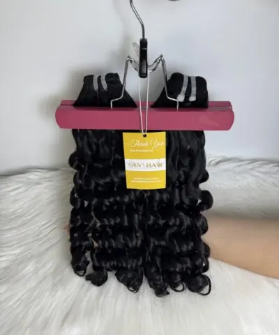 Fumi Curly Machine Weft Hair Extensions 24 Inch #1B Natural
