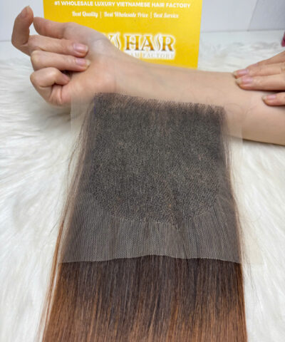 HD Lace Closure 4x4 Bone Straight 12 Inch #2/30 Ombre Color