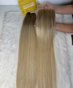 HD Lace Closure 4x4 Bone Straight 12 Inch Ombre Blonde