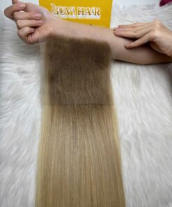HD Lace Closure 4x4 Bone Straight 12 Inch Ombre Blonde