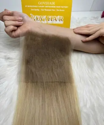 HD Lace Closure 4x4 Bone Straight 12 Inch Ombre Blonde