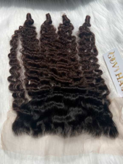 HD Lace Frontal 13x4 Human Hair Burmese Curly Ombre Color 20 Inch