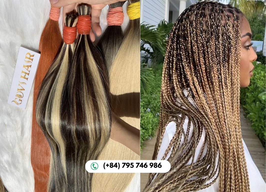 Highlight Straight Bulk Hair for Braiding Combines Shine with Color
