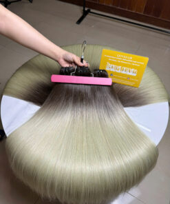 Machine Weft Hair Extensions Ombre Blonde Color