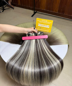Machine Weft Hair Extensions Piano Blonde Color