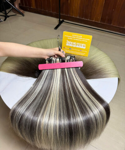 Machine Weft Hair Extensions Piano Blonde Color