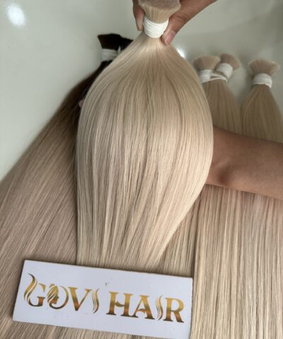 Natural Straight Bulk Human Hair Platinum Color 100% Raw Vietnamese Hair