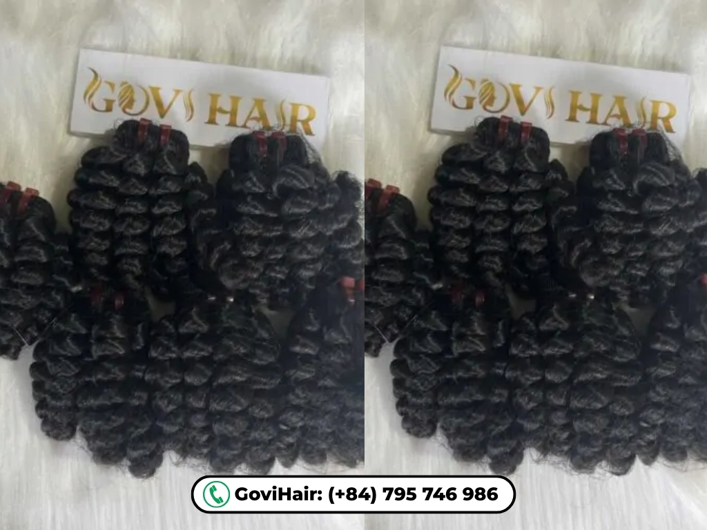 Short curly wefts allow flexibility for styling