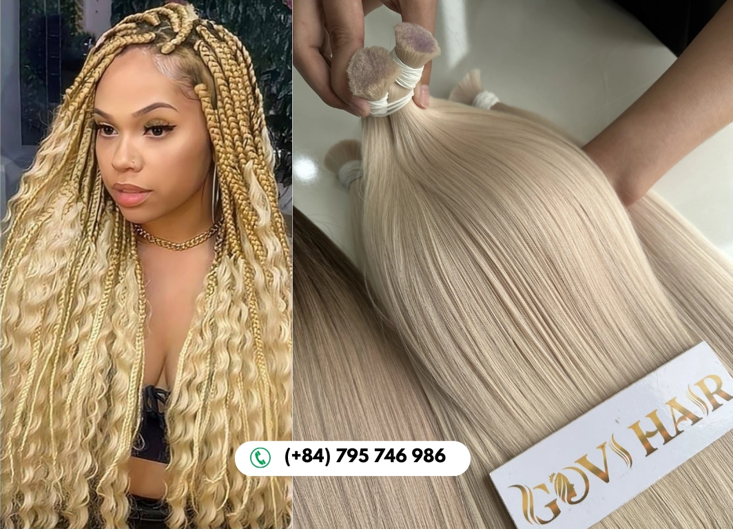 Straight Bulk Hair 60c Color Offers Icy Platinum Shine