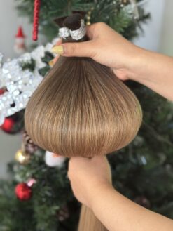 Straight Bulk Human Hair for Braiding 30 Inch Ombre #5/24 Color 7 Bulk Human Hair for Braiding 30 Inch Ombre #5/24