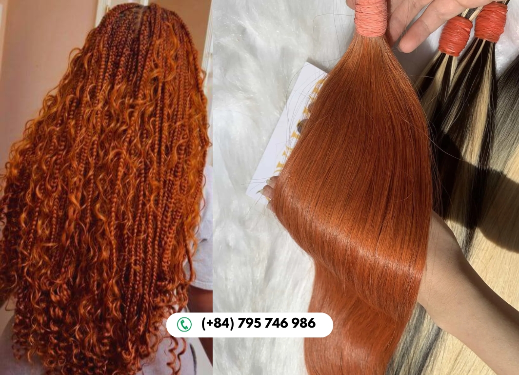Straight Orange Bulk Hair for Braiding Delivers Vibrant Color and Softness