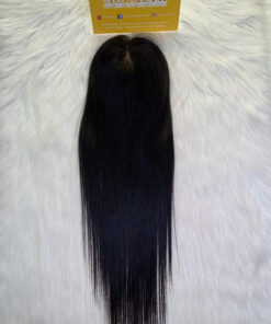 Alternative view of 180 Density Natural Color Human Hair Topper Silk Base Lace 5×7