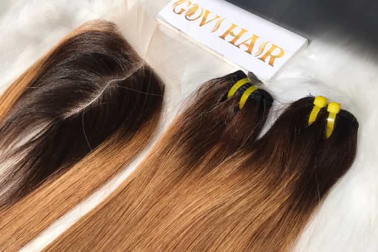 Bone Straight Vietnam Weft Hair Ombre Color at Govihair 