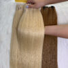 weft hair - bone straight - blonde color - 10