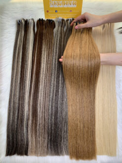 weft hair - bone straight - light color