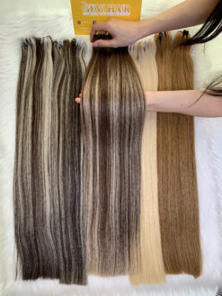 weft hair - bone straight - mix piano color