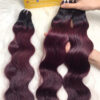 Weft Hair Extensions Ombre Red Brown Color