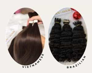 Texture vietnamese hair vs brazilian hair
