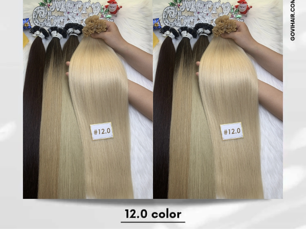 12.0 color Vietnamese hair delivers a soft ash blonde shade with a lighter