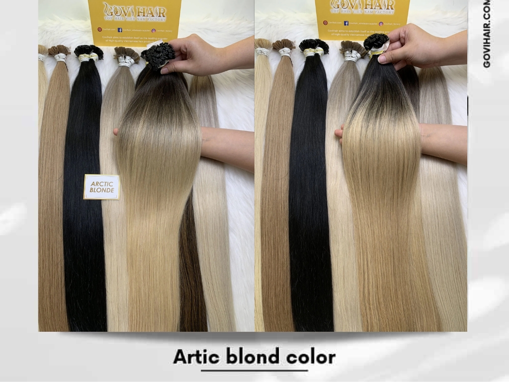 Arctic blonde Vietnamese hair delivers an ultra-light icy tone