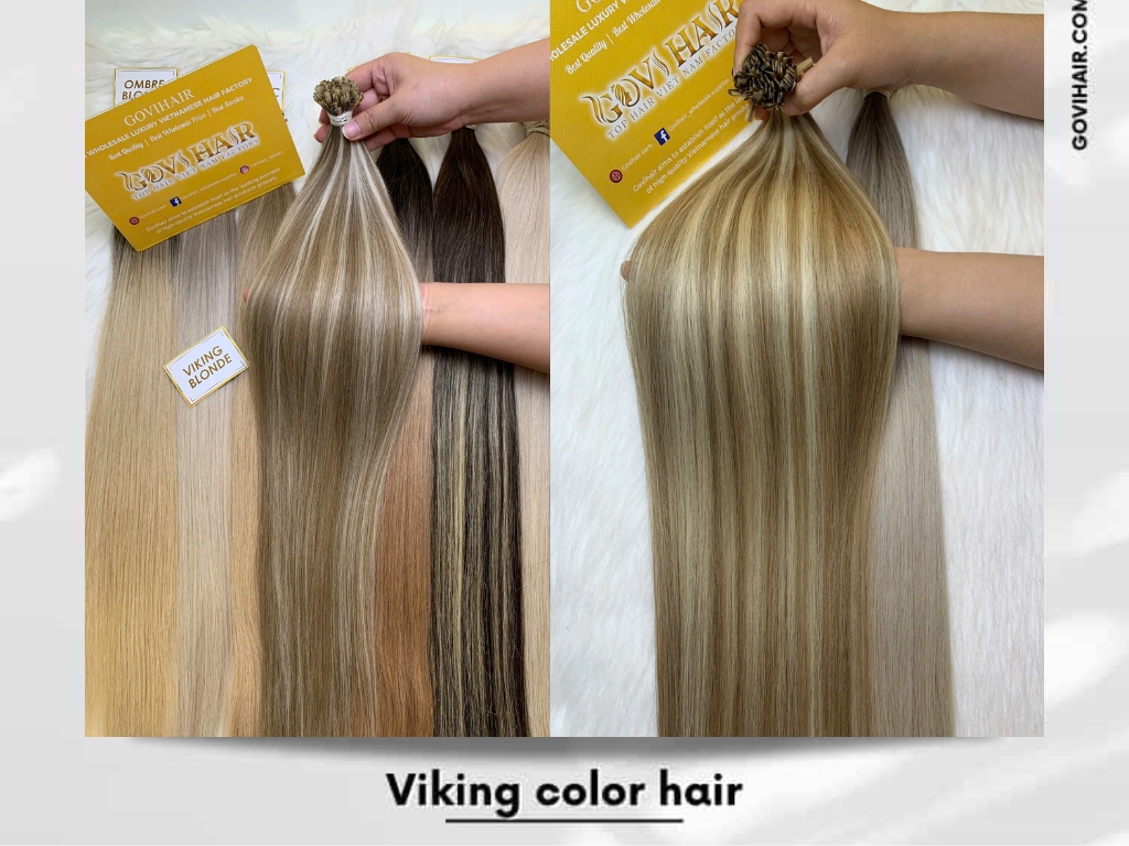 Viking color Vietnamese hair blends beige-based brown with cool and warm undertones