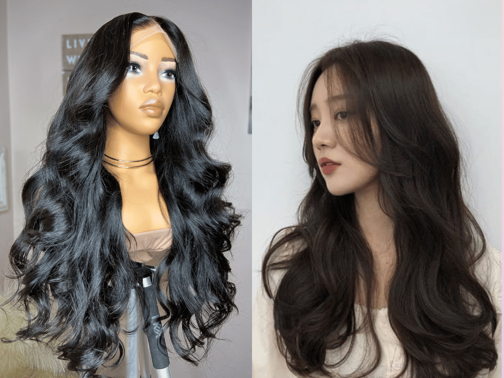 Vietnamese loose waves hairstyle with natural texture