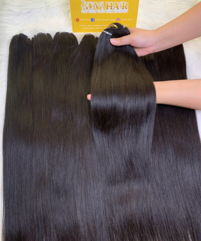 Alternative view of 20 Inch Straight Natural Color Feather Weft Hair Extensions Lightweight