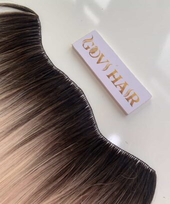 feather weft hair extension ombre blonde color