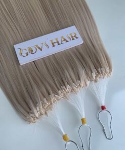 20 Inch Straight #22A Light Ash Blonde Color H6 Feather Hair Extensions Raw Hair 5 h6 feather hair mix 22a 60c color vietnam hair