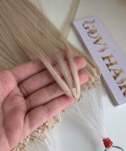 20 Inch Straight #22A Light Ash Blonde Color H6 Feather Hair Extensions Raw Hair 6 h6 feather hair mix 22a 60c color vietnamese hair