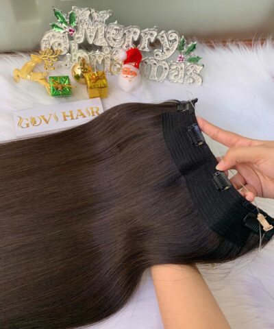 halo hair extensions 4 dark brown color