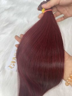 I-tip bone straight red wine color vietnamese hair