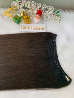 100% Human Hair Halo Extensions Straight #4 Color 8 premium halo hair extensions 4 dark brown color vietnamese hair
