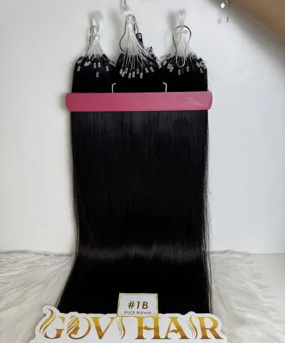 #1B Natural Color H6 Feather Hair Extensions