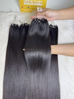 #1B Natural Color H6 Feather Hair Extensions 100% Raw Hair