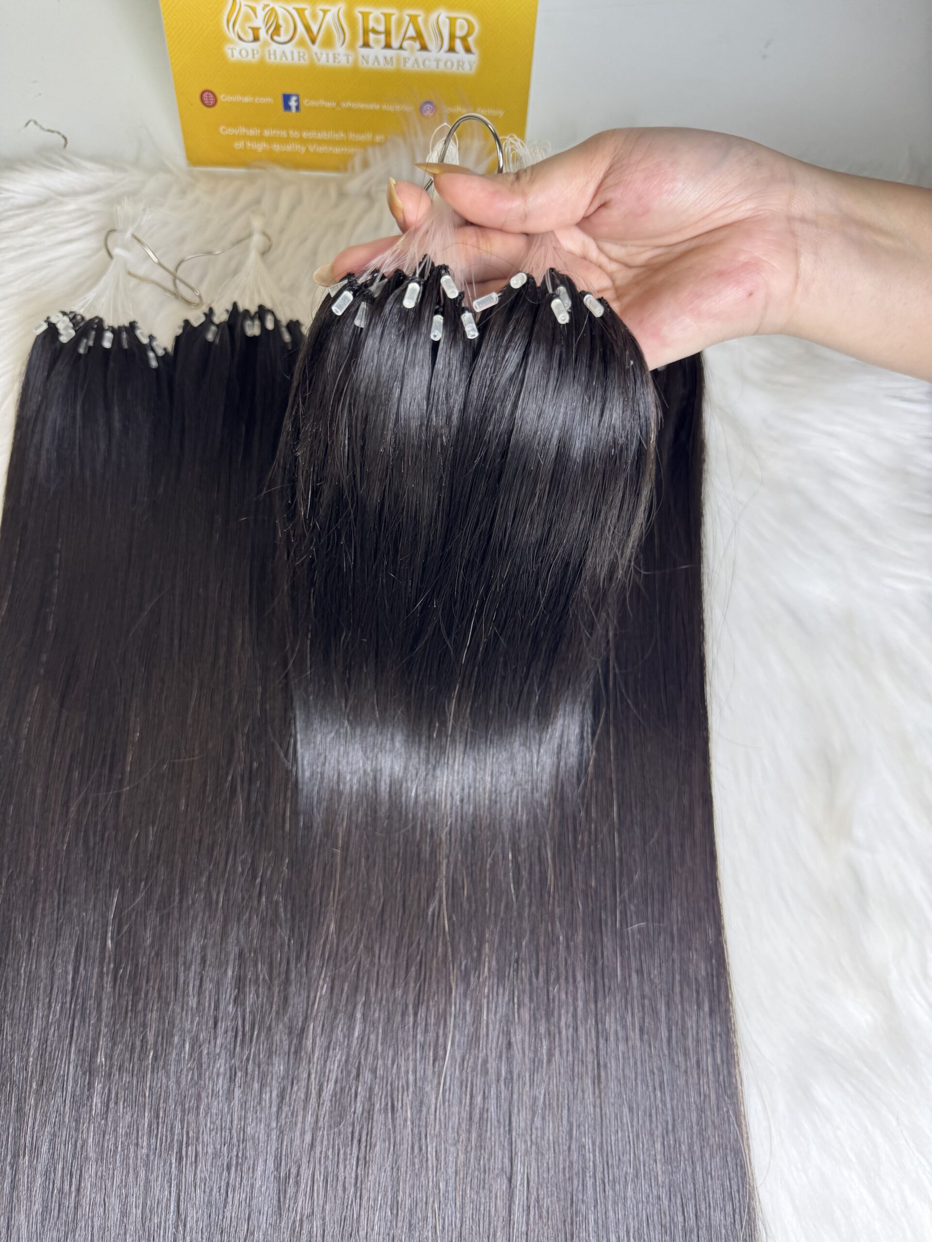 20 Inch Straight #1B Natural Color H6 Feather Hair Extensions 100% Raw Hair 2 #1B Natural Color H6 Feather Hair Extensions