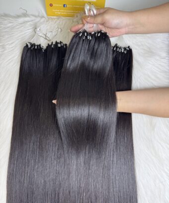 #1B Natural Color H6 Feather Hair Extensions 100% Raw Hair