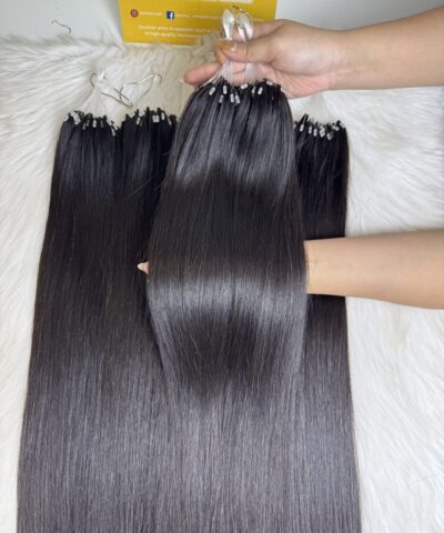 #1B Natural Color H6 Feather Hair Extensions 100% Raw Hair