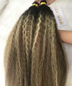 I-Tip Hair Extensions Yaki Ombre Mix Scandivian Color Raw Vietnamese Hair