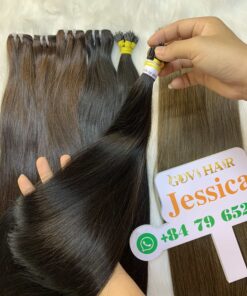 I-tip hair extension 1b natural black color human hair
