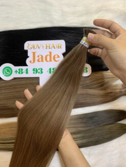 I-tip hair extensions straight caramel lized color raw vietnamese hair