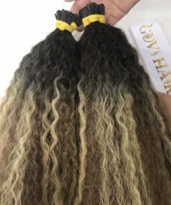 I-Tip Hair Extensions Yaki Ombre Mix Scandivian Color Vietnamese Hair